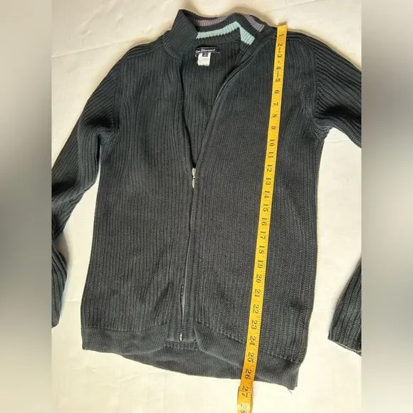 Ben Sherman mens Full Zip Navy Blue Cardigan Cotton Sweater Size M